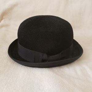 MINT by Goorin black straw bowler hat